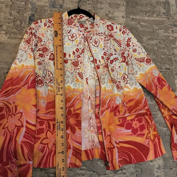 Chico's floral shacket. Orange cream.  Size 1 or 8. - Picture 12 of 14